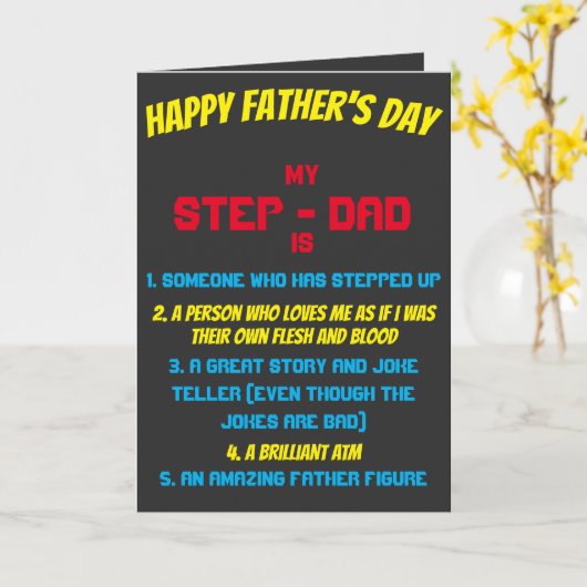 Step Vater Zitat Vatertag Karte (Gelbe Blume)