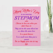 Stepama Mother's Day Pink Typografy Card Karte (Vorderseite)