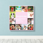 Stepama Stepmum Bonus Mama Foto Collage Pink Leinwanddruck (Insitu (Holzboden))