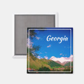 Stepantsminda Kazbegi Georgia Gergeti Caucuses Magnet (Vorderseite/Rückseite)