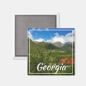 Stepantsminda Kazbegi Georgia Gergeti Caucuses Magnet (Vorderseite/Rückseite)