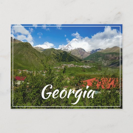 Stepantsminda Kazbegi Georgia Gergeti Caucuses Postkarte (Vorderseite)