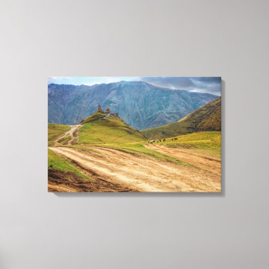 Stepantsminda Kazbegi Georgia Leinwanddruck (Vorderseite)