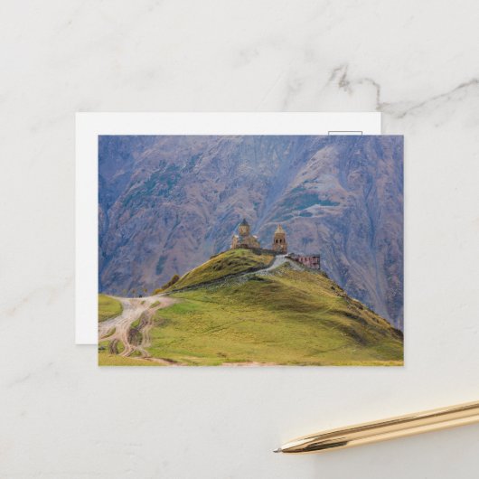 Stepantsminda Kazbegi Georgia Postkarte (Vorderseite/Rückseite Beispiel)