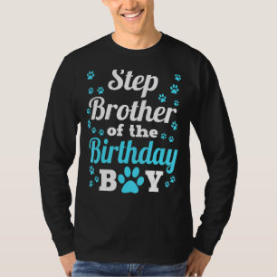 Stepbruder des Geburtstags Junge Pfote Bday Party T-Shirt