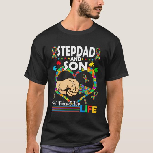 Stepdad And Son Family Matching Autism Awareness F T-Shirt (Vorderseite)