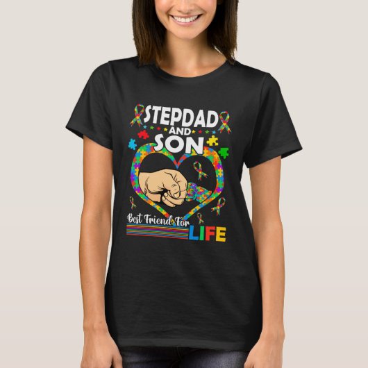 Stepdad And Son Family Matching Autism Awareness F T-Shirt (Vorderseite)