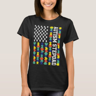 Stepdad Autism Awaren, Vintager amerikanischer Fla T-Shirt