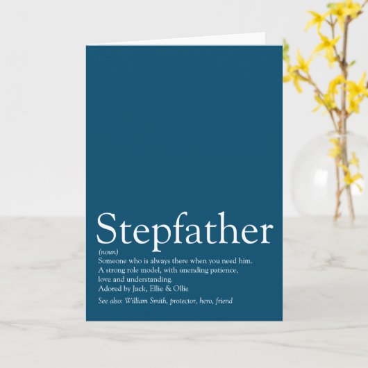 Stepdad definiert Blau als der beste Stepfather de Karte (Gelbe Blume)