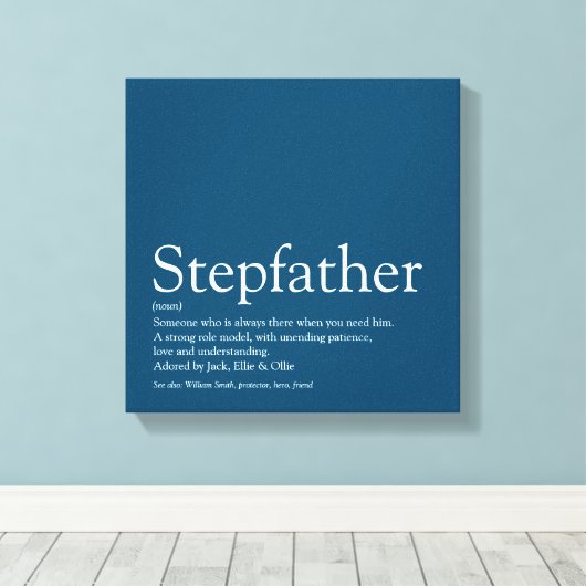 Stepdad definiert Blau als der beste Stepfather de Leinwanddruck (Insitu (Holzboden))