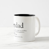 Stepdad Definition Fathers Day Modern Fun Zweifarbige Tasse (VorderseiteRechts)