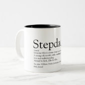 Stepdad Definition Fathers Day Modern Fun Zweifarbige Tasse (Vorderseite Links)