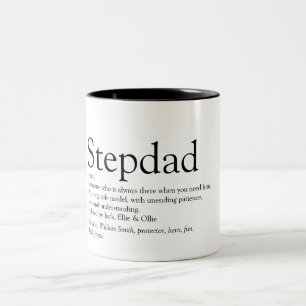 Stepdad Definition Fathers Day Modern Fun Zweifarbige Tasse