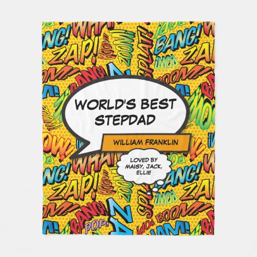 Stepdad Fun Modernes Comic Fleecedecke (Vorderseite)