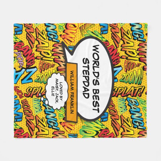 Stepdad Fun Modernes Comic Fleecedecke (Vorderseite (Horizontal))