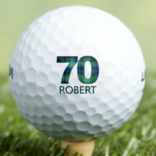 Stepdad-Geschenk zum 70. Geburtstag - Blue Kariert Golfball