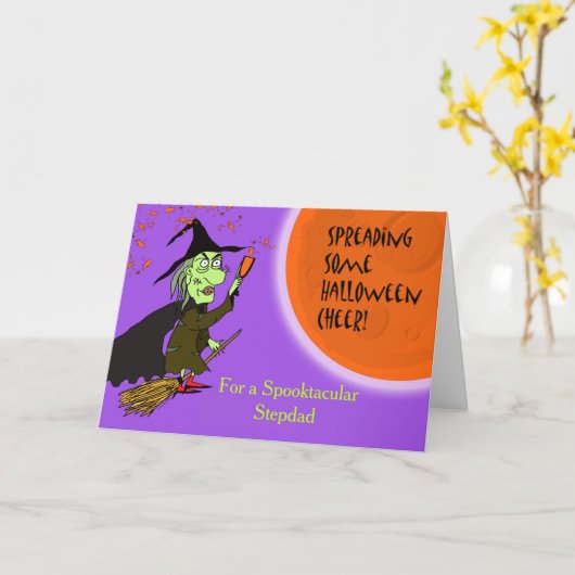 Stepdad Halloween Hexe mit Potionskarte Karte (Gelbe Blume)