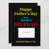 Stepdad Happy Vatertag Kartenhalter Dankeskarte (Vorne/Hinten)