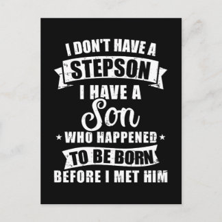 Stepdad hat keinen Stiefsohn geboren, bevor er ihn Postkarte