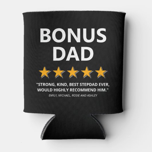 Stepdad Rating | Bonus Vater Dosenkühler (Vorderseite)