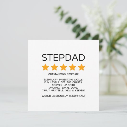 Stepdad Vatertag oder Stepdad Birthday Karte (Stehend Vorderseite)