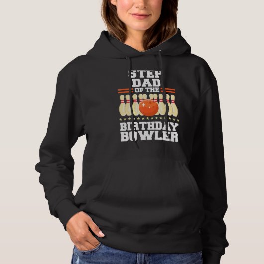 Stepdad vom Bowler-Tag-Bowling-Party Hoodie (Vorderseite)