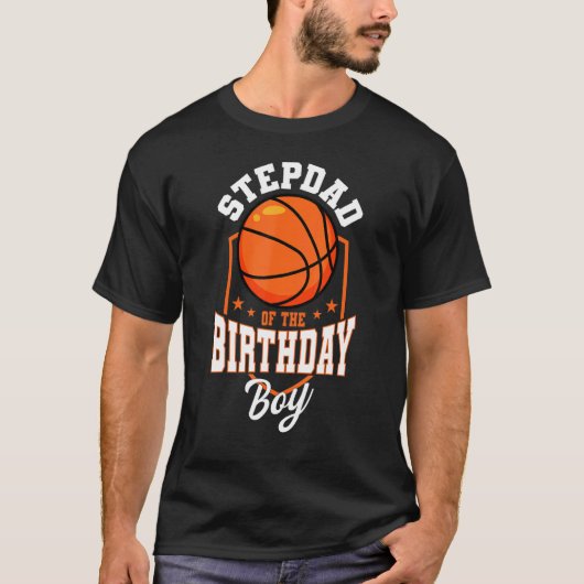 Stepdad vom Geburtstagsbasketballtag T-Shirt (Vorderseite)