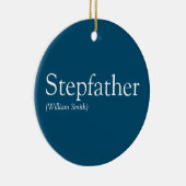 Stepfather definiert Stepdad Modernes Blau Keramik Ornament (Rechts)