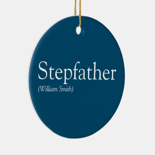Stepfather definiert Stepdad Modernes Blau Keramik Ornament (Rechts)