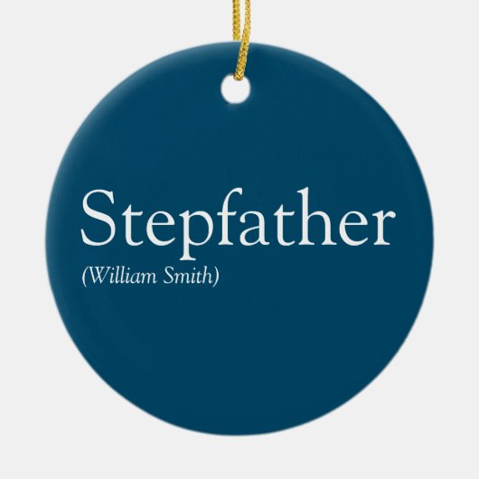 Stepfather definiert Stepdad Modernes Blau Keramik Ornament (Vorne)