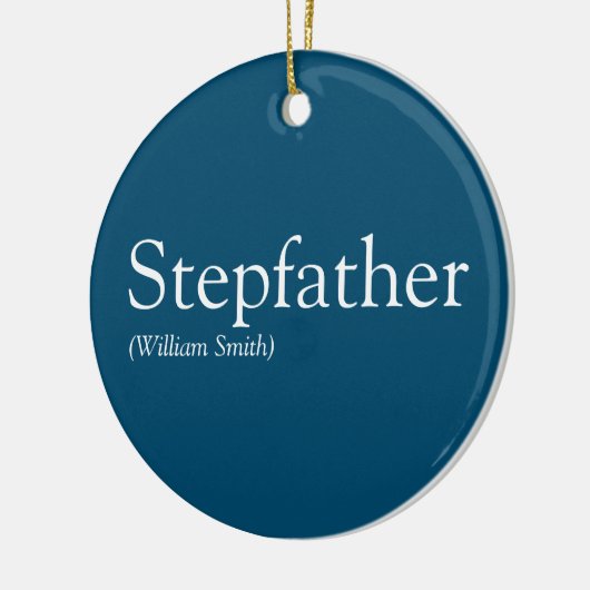 Stepfather definiert Stepdad Modernes Blau Keramik Ornament (Links)