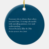 Stepfather definiert Stepdad Modernes Blau Keramik Ornament (Hinten)