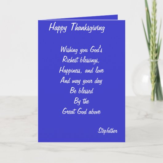 Stepfather Erntedank Cards Feiertagskarte (Vorderseite)