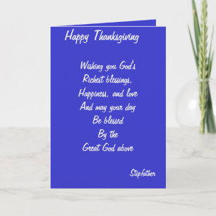 Stepfather Erntedank Cards Feiertagskarte