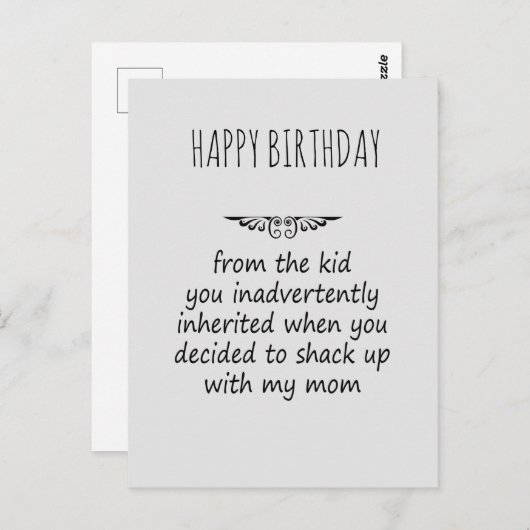 Stepfather Gift Postkarte (Vorne/Hinten)