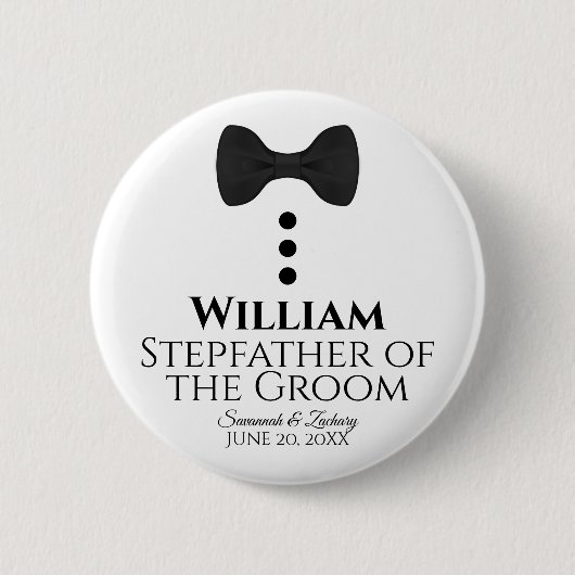 Stepfather of the Groom Wedding Button Name Tag (Vorderseite)