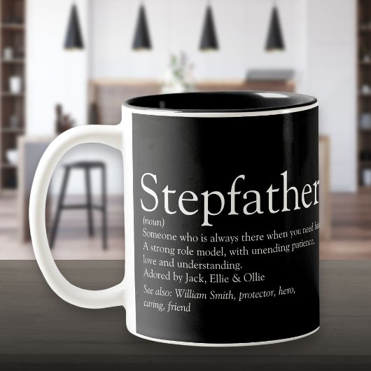 Stepfather Stepdad definiert Schwarz Zweifarbige Tasse