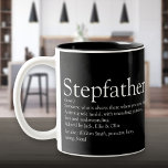 Stepfather Stepdad definiert Schwarz Zweifarbige Tasse<br><div class="desc">Personalisieren Sie für Ihren Stiefvater,  Stiefvater oder Papa ein einzigartiges Geschenk für den Tag des Vaters,  Geburtstage,  Weihnachten oder jeden Tag,  den Sie gewollt haben,  um zu zeigen,  wie viel er Ihnen bedeutet. Eine perfekte Art,  ihm zu zeigen,  wie phantastisch er jeden Tag ist. Entwickelt von Thisisnotme©</div>