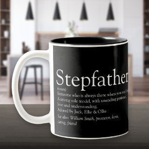 Stepfather Stepdad definiert Schwarz Zweifarbige Tasse