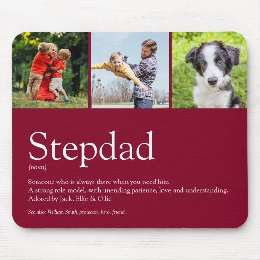 Stepfather Stepdad Definition 3 Foto Burgundy Mousepad (Vorne)