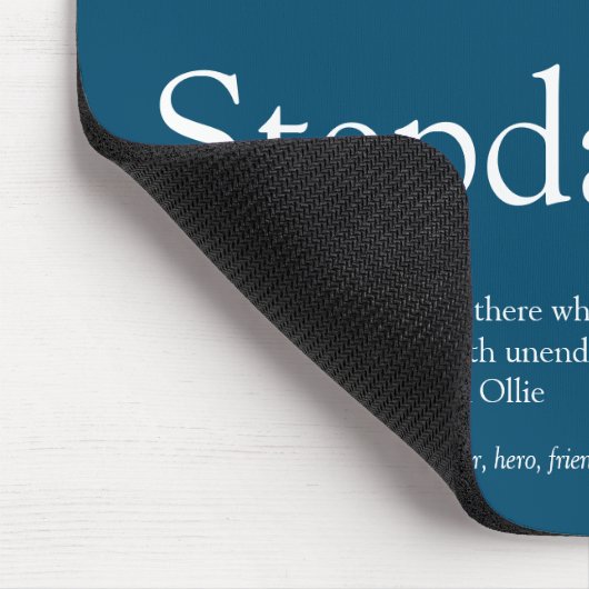 Stepfather Stepdad Definition 3 Foto Fun Blau Mousepad (Ecke)