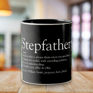 Stepfather, Stepdad Definition 4 Foto Fun Black Zweifarbige Tasse