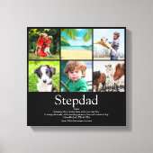 Stepfather Stepdad Definition 6 Foto Spaß Schwarz Leinwanddruck (Vorderseite)
