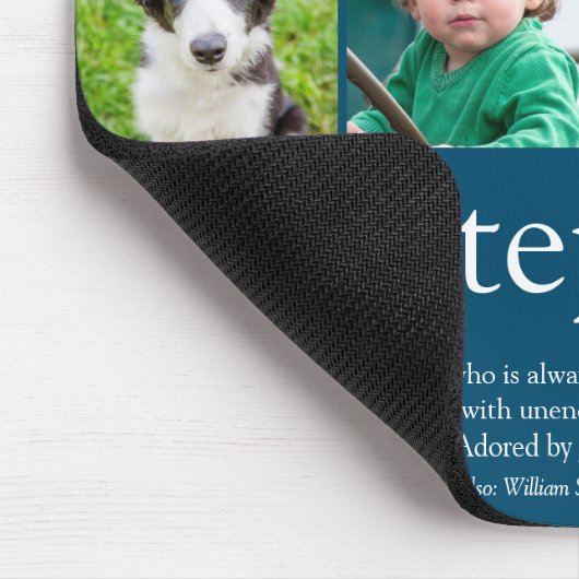 Stepfather Stepdad Definition 8 Foto Fun Blau Mousepad (Ecke)