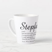 Stepfather, Stepdad Definition Chic Script Fun Milchtasse (Linke Ecke)