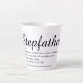 Stepfather, Stepdad Definition Chic Script Fun Milchtasse (Vorderseite)