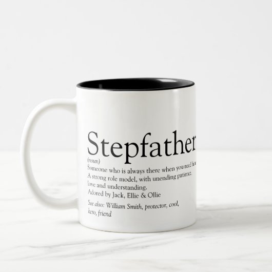 Stepfather Stepdad - Definition der besten aller Z Zweifarbige Tasse (Links)