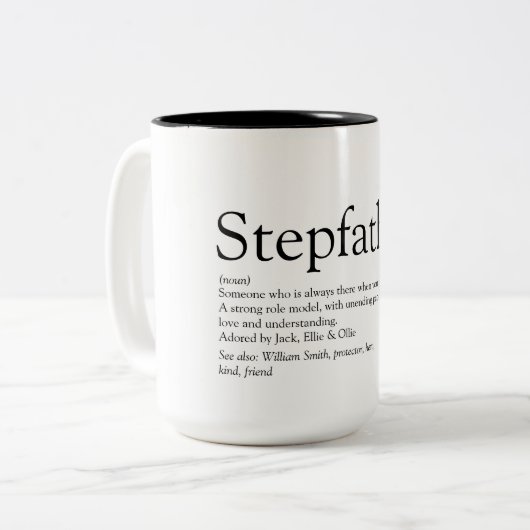 Stepfather Stepdad - Definition der besten aller Z Zweifarbige Tasse (Vorderseite Links)