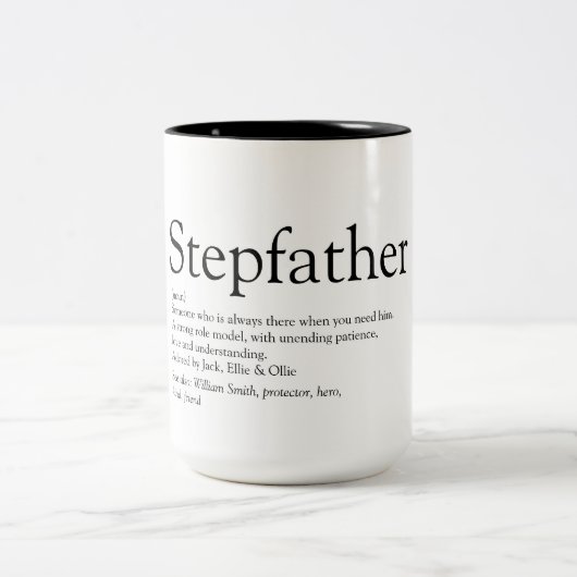 Stepfather Stepdad - Definition der besten aller Z Zweifarbige Tasse (Mittel)
