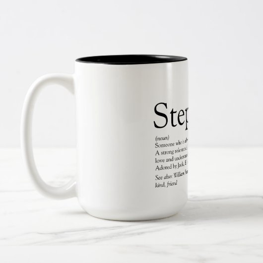 Stepfather Stepdad - Definition der besten aller Z Zweifarbige Tasse (Links)